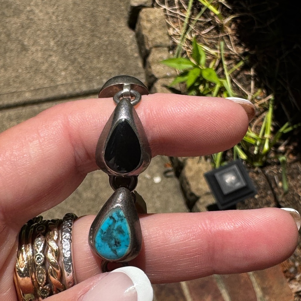 Taxco Multi-Stone Sterling Silver Bracelet - Picture 6 of 11